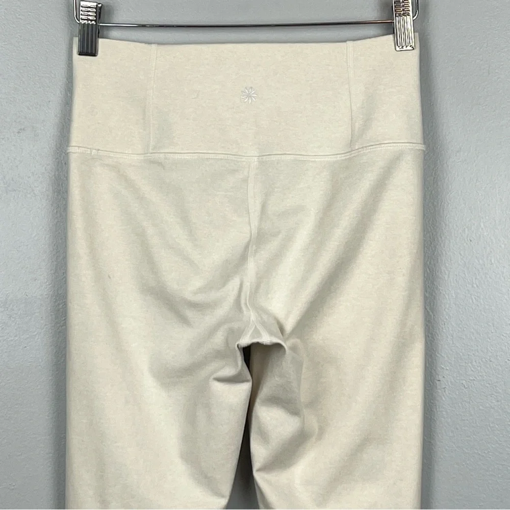 Athleta ivory oatmeal color Softluxe Cuffed Tight, size small.